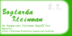 boglarka kleinman business card